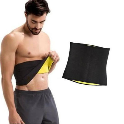 PakFitt Sweat Waist Belt – Black & Yellow Workout Waist Trainer for Men & Women