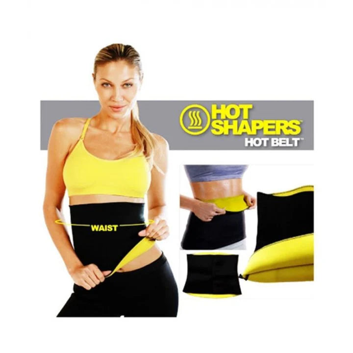 PakFitt Sweat Waist Belt – Black & Yellow Workout Waist Trainer for Men & Women