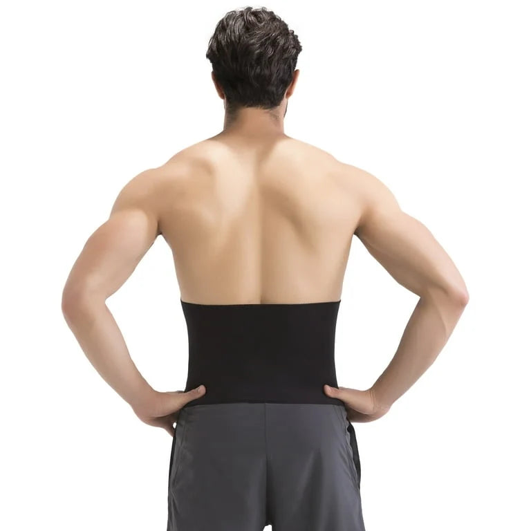 PakFitt Sweat Waist Belt – Black & Yellow Workout Waist Trainer for Men & Women