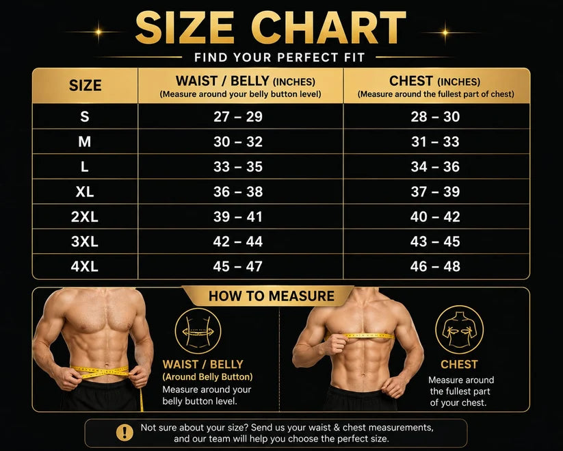 PakFitt Sweat Waist Belt – Black & Yellow Workout Waist Trainer for Men & Women
